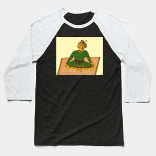 Yoga pose indian folk art style, yoga day, indian yoga mudra Baseball T-Shirt